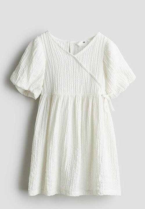 H&M - Puff-sleeved dress - white