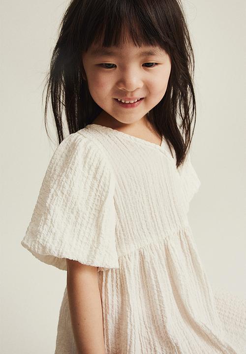 H&M - Puff-sleeved dress - white
