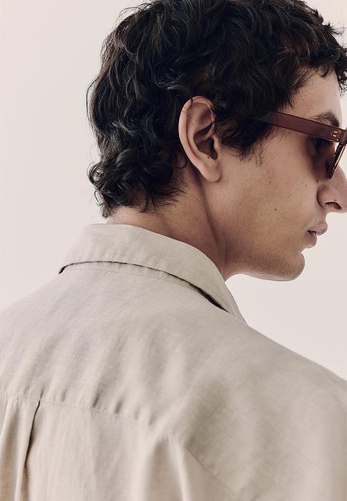 H&M - Relaxed fit linen-blend shirt - beige