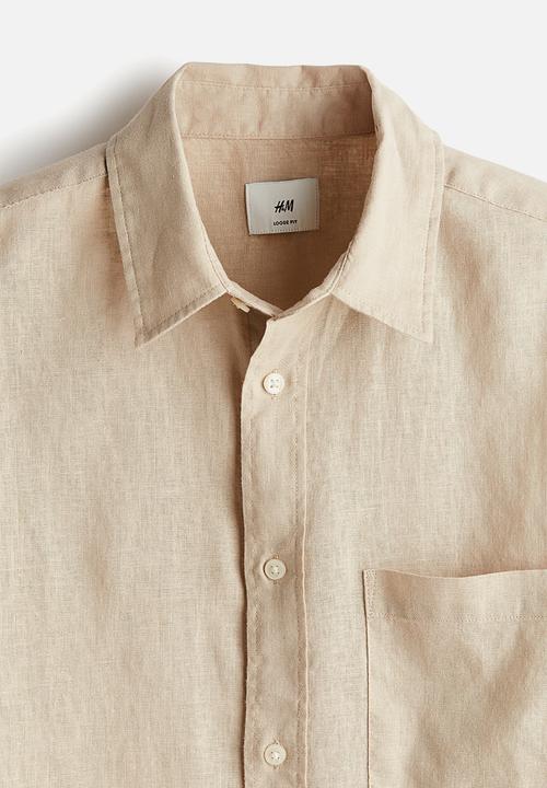H&M - Relaxed fit linen-blend shirt - beige