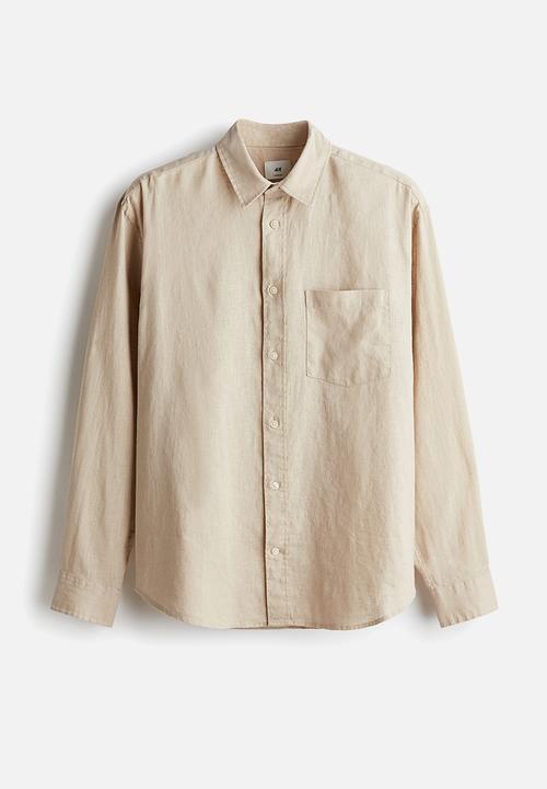 H&M - Relaxed fit linen-blend shirt - beige