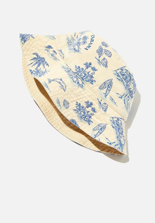 Rubi - Reversible bianca bucket hat - seaside treasures/white wash