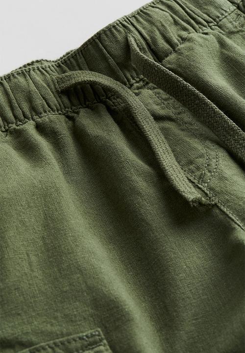 H&M - Linen-blend cargo shorts - khaki green