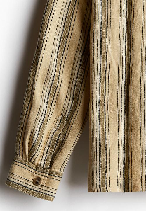H&M - Regular fit linen shirt - beige striped