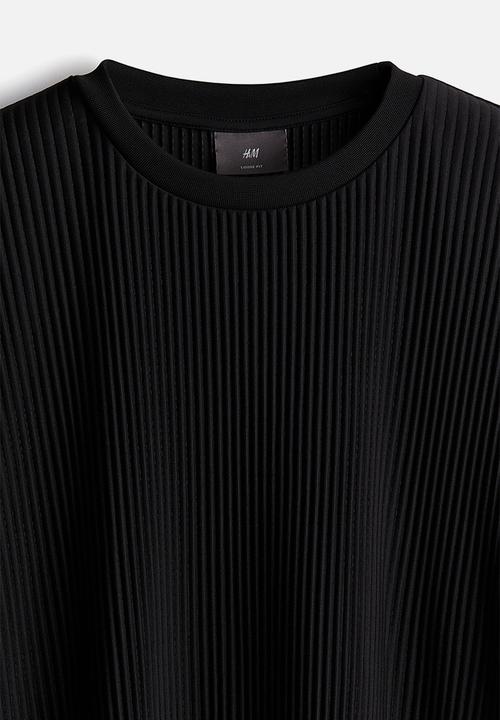 H&M - Loose fit pleated t-shirt - black
