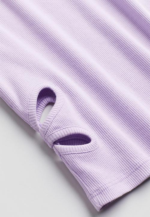 H&M - Ribbed T-shirt - light purple