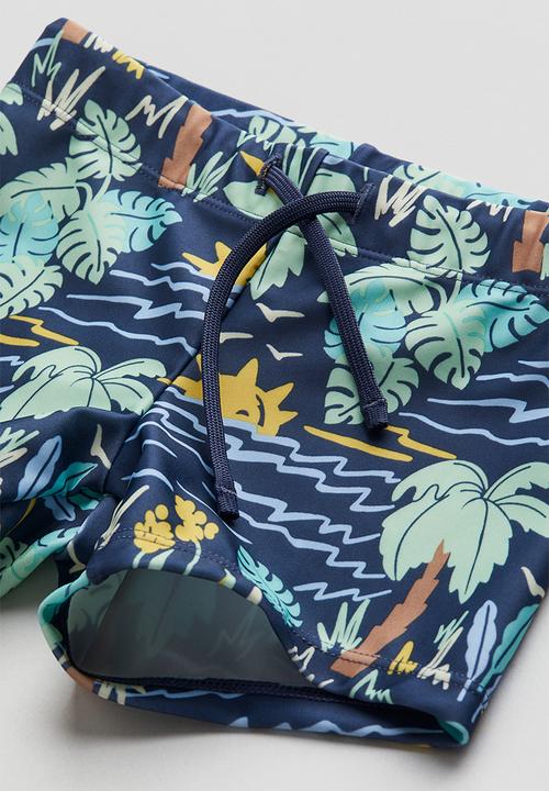 H&M - Swimming trunks - blue & palm trees