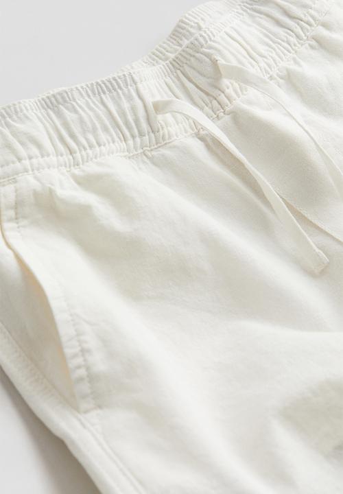 H&M - Linen-blend joggers - white