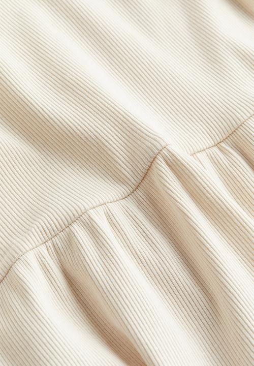 H&M - Ribbed jersey dress - natural white 