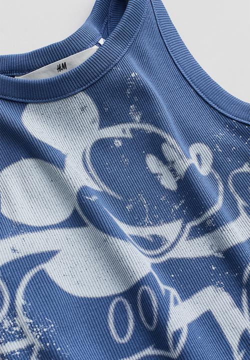 H&M - Ribbed vest top - blue mickey mouse