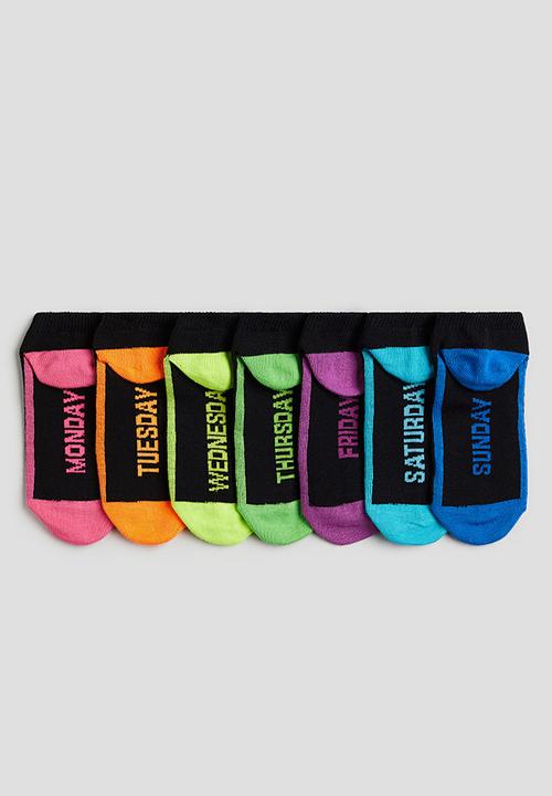 H&M - 7-pack trainer socks - black/days of the week