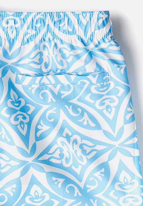 H&M - Patterned swim shorts - light blue patterned