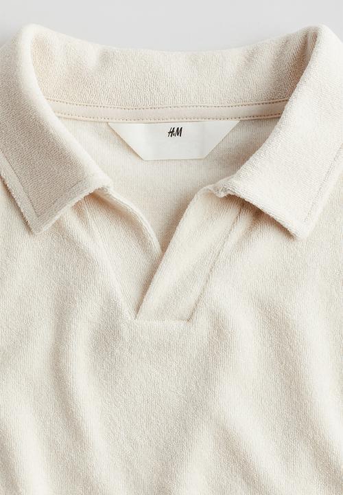 H&M - Terry polo shirt - ecru