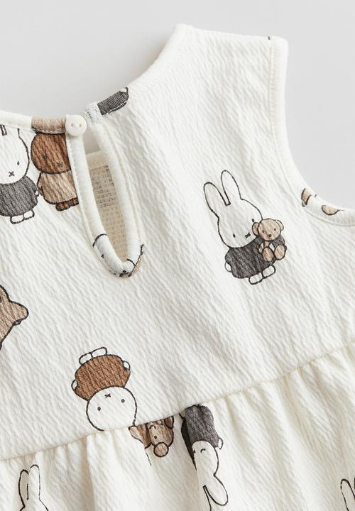H&M - Patterned jersey dress - white/miffy
