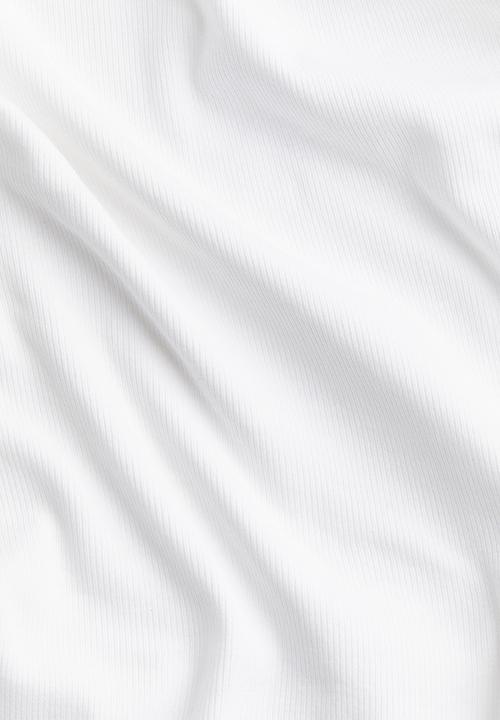 H&M - Mama ribbed top - white