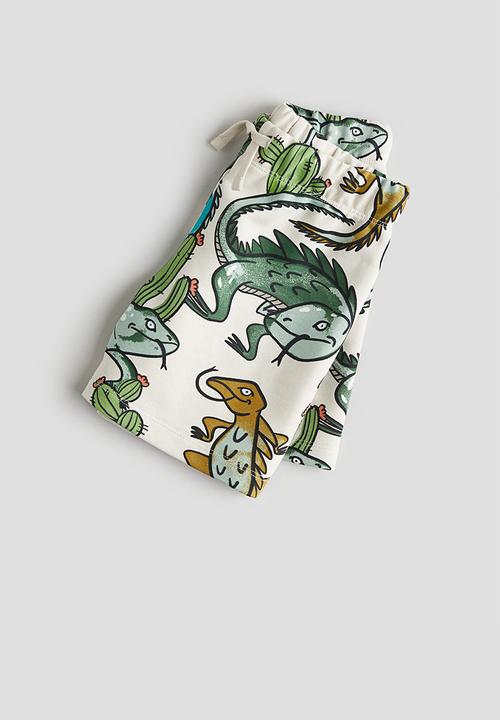 H&M - Printed sweatshorts - white & patterned