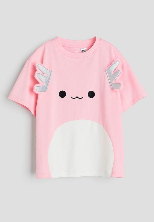 H&M - Appliquéd T-shirt - light pink/squishmallows