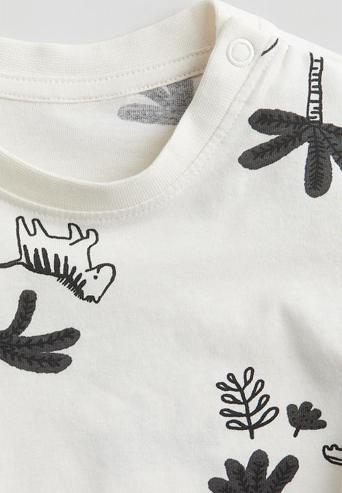 H&M - Cotton jersey t-shirt - white & palm trees