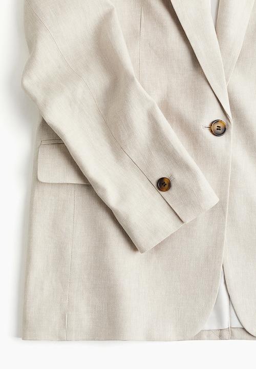 H&M - Linen-blend blazer - light beige