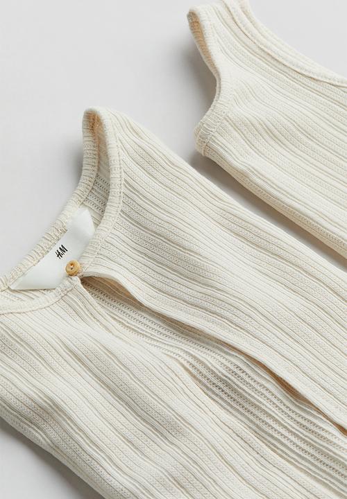 H&M - 2-piece cardigan and top set - natural white 