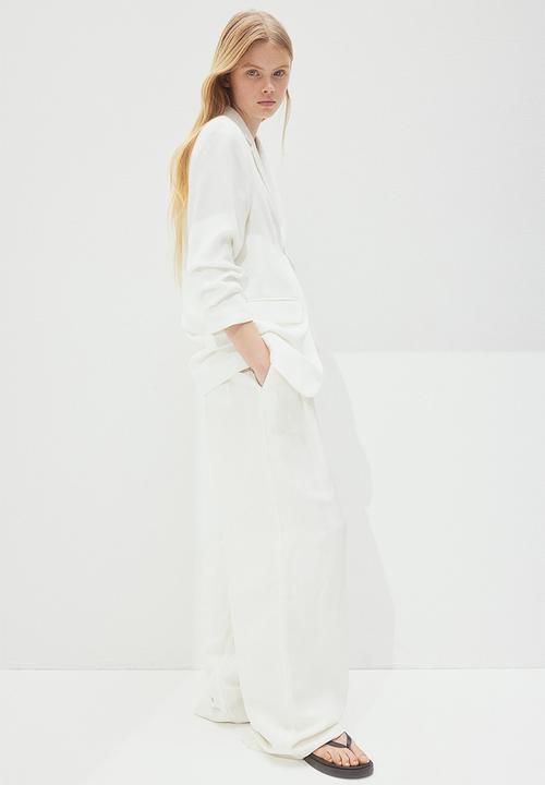 H&M - Gathered-sleeve jacket - white
