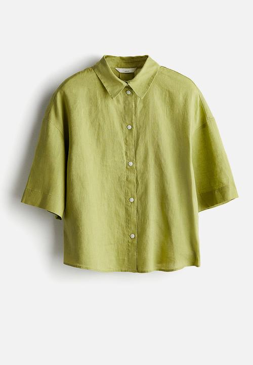 H&M - Linen shirt - green