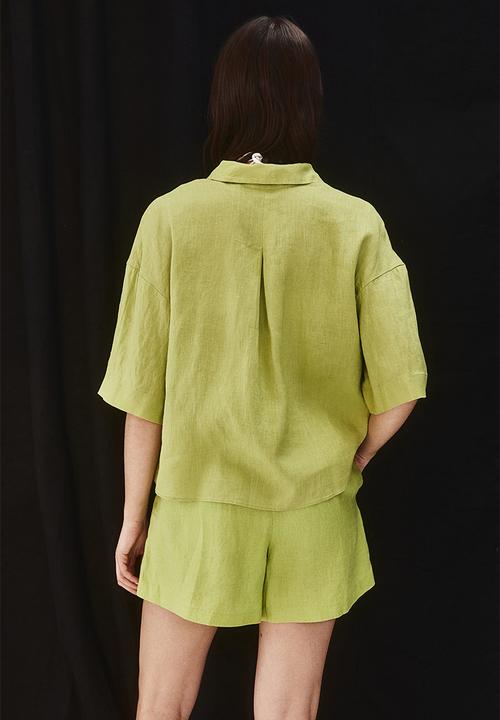 H&M - Linen shirt - green