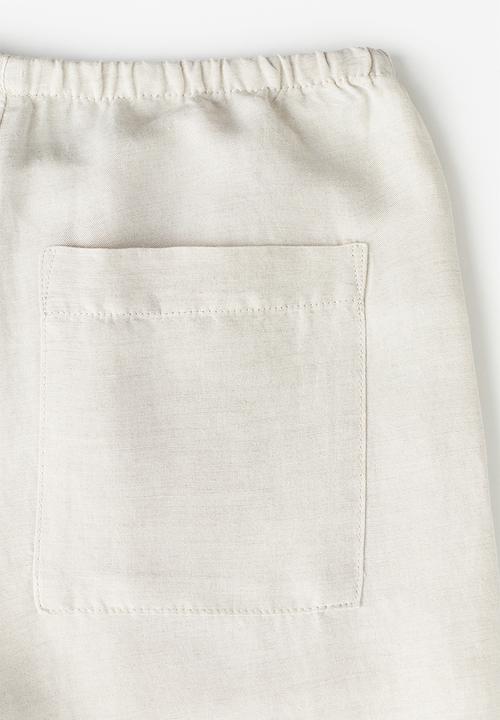 H&M - Linen-blend trousers - light beige