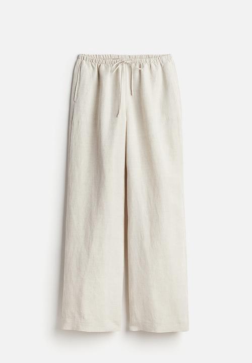 H&M - Linen-blend trousers - light beige