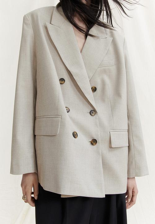 H&M - Oversized double-breasted blazer - beige