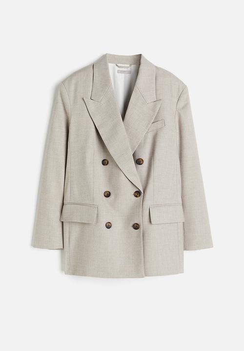 H&M - Oversized double-breasted blazer - beige