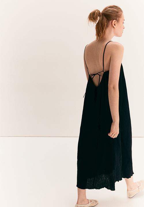 H&M - Tie-detail throw-on dress - black