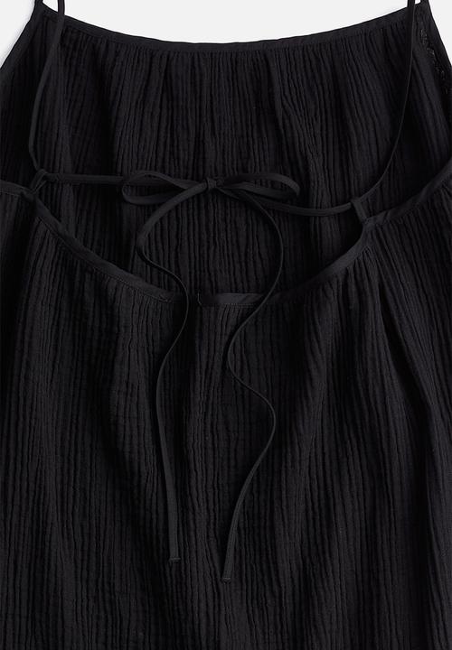 H&M - Tie-detail throw-on dress - black