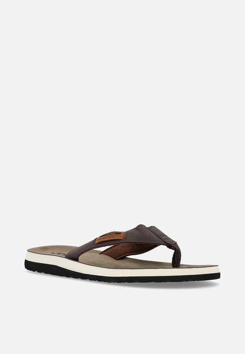 JEEP - Branded comfort thong sandal - brown