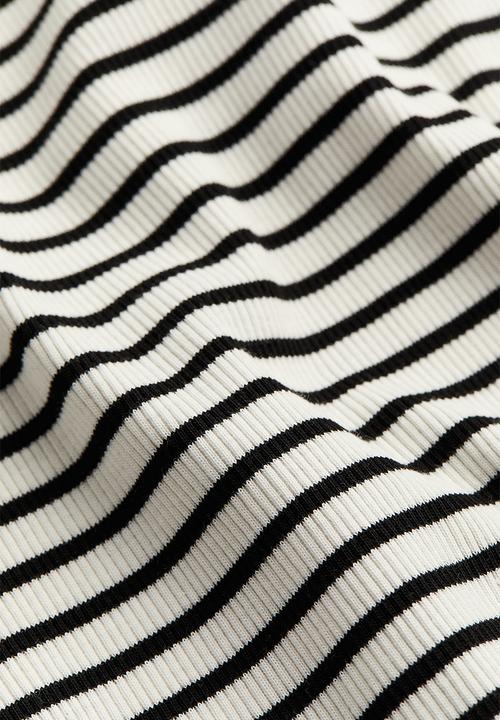 H&M - Ribbed jersey dress - white & black striped 