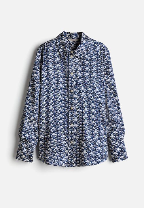 H&M - Shirt - blue patterned