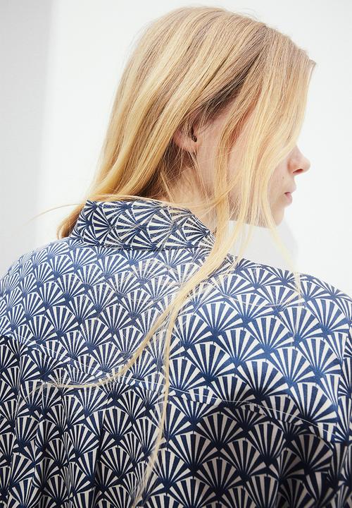 H&M - Shirt - blue patterned