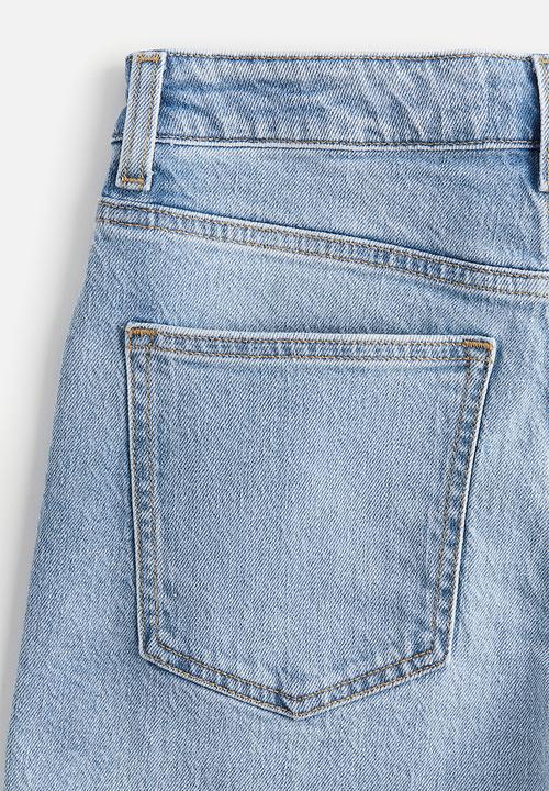 H&M - High-waisted denim shorts - light denim blue