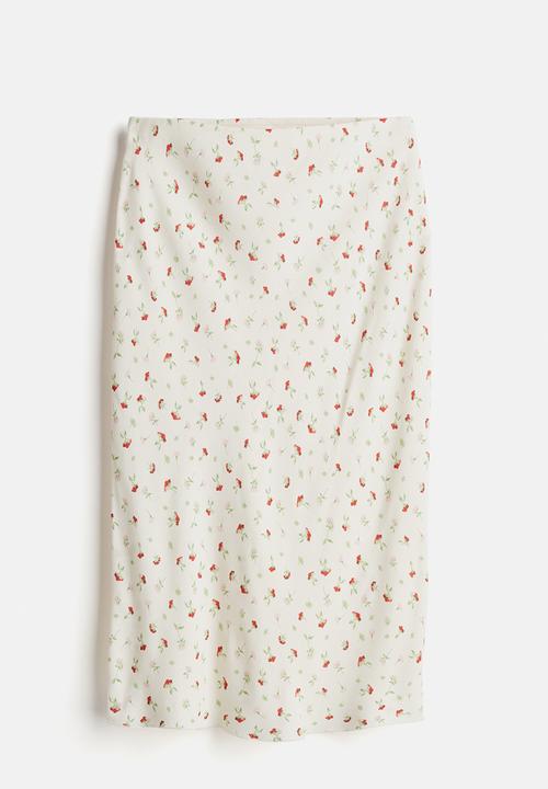 H&M - Knee-length skirt - cream/floral
