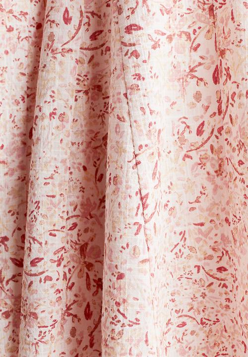 H&M - Flared-skirt dress - light pink patterned