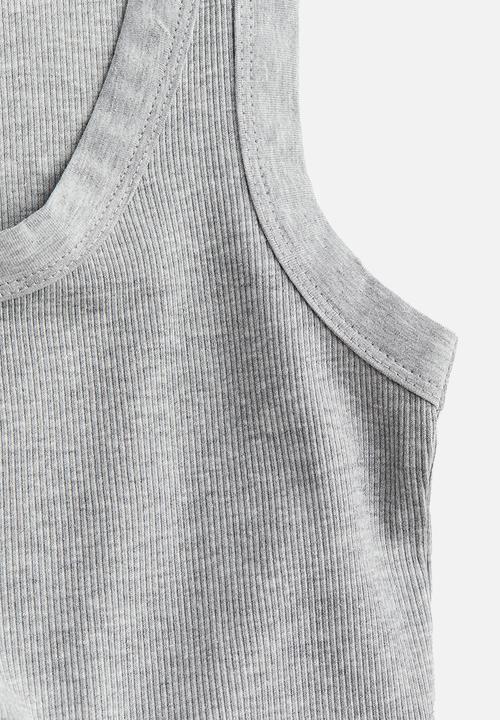 H&M - Short vest top - light grey marl