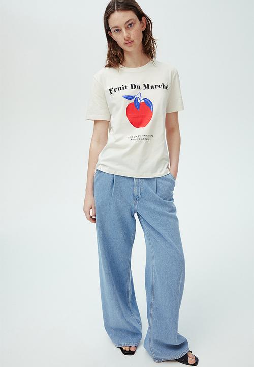 H&M - Cotton T-shirt - white fruit du marché