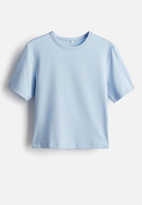 H&M - Drymove™ cropped sports top - light blue
