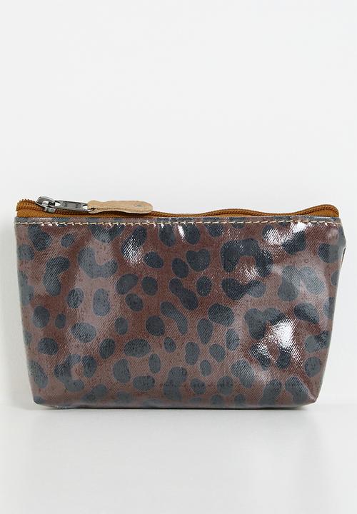 Thandana - Half moon travel pouch set of 3 - Cheetah Coffee