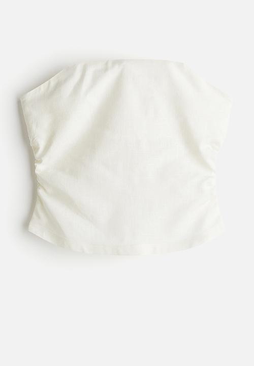 H&M - Gathered corset top - cream