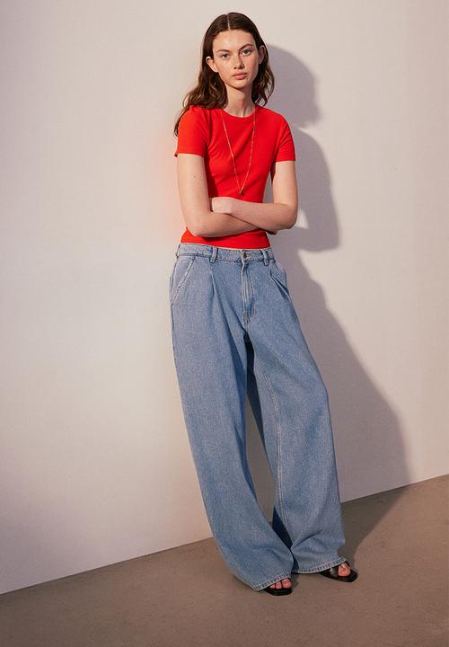 H&M - Ribbed modal-blend T-shirt - red
