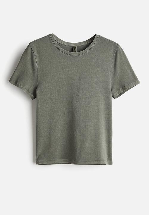 H&M - Fitted T-shirt - khaki green