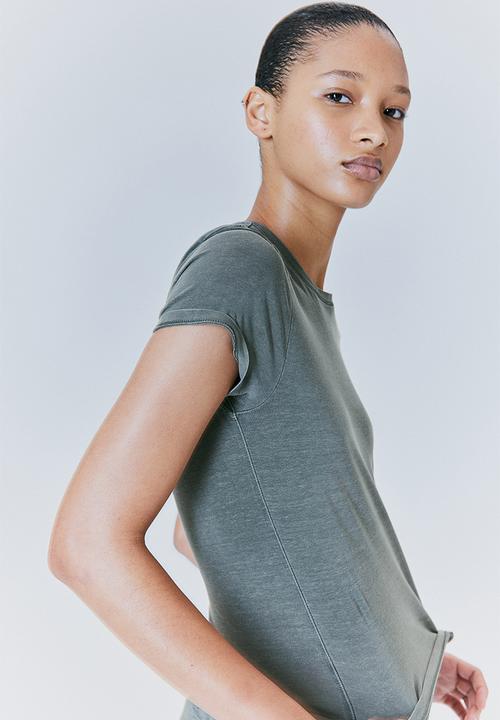 H&M - Fitted T-shirt - khaki green