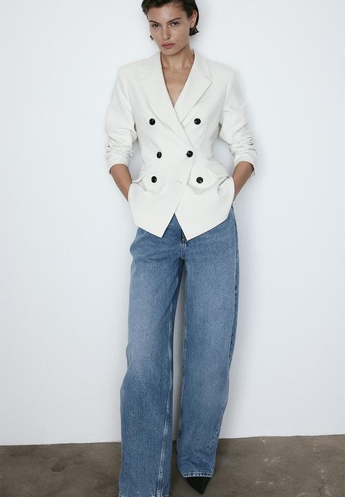 H&M - Double-breasted blazer - cream
