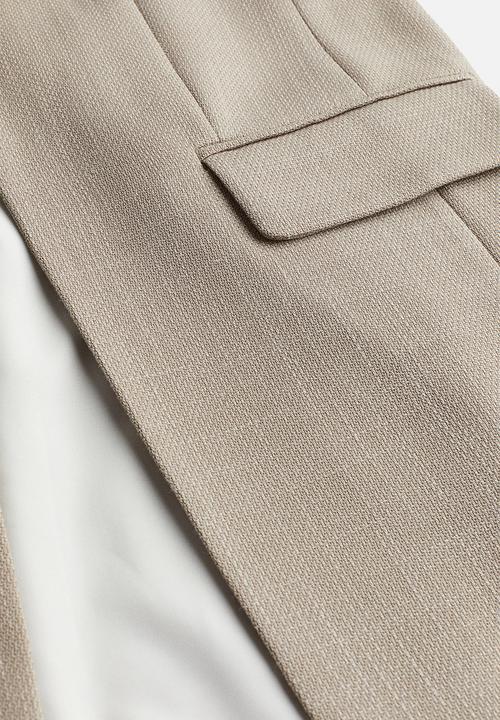 H&M - Gathered-sleeve jacket - beige